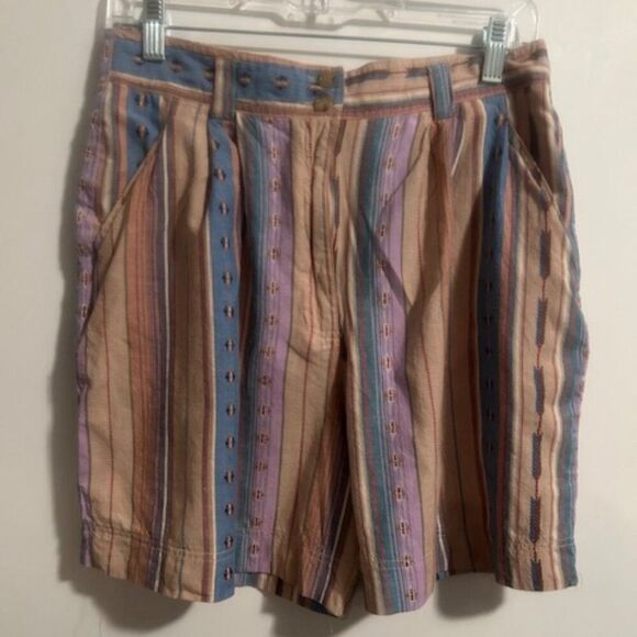 EHL Sport Vintage Tribal print stripe pleated front shorts, size 16 - Picture 1 of 4